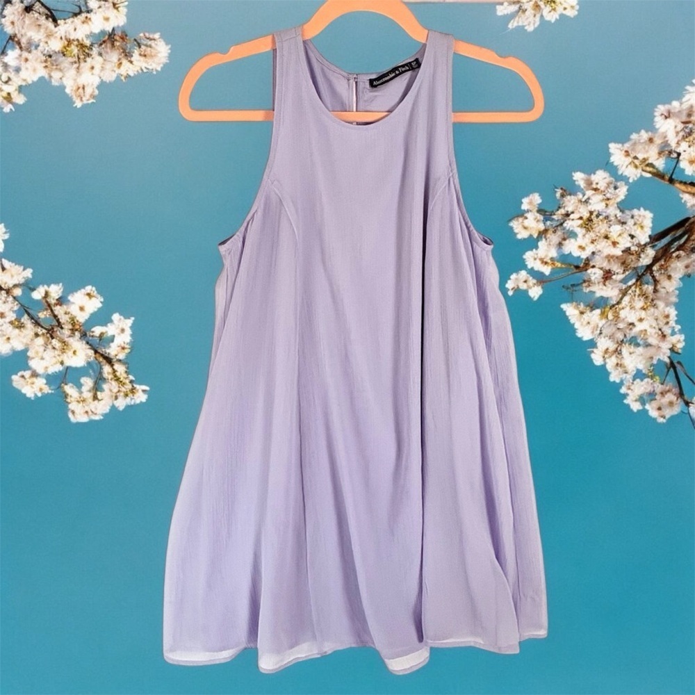 Abercrombie & Fitch Lavender Sleeveless Dress Chiffon Women’s SP Babydoll Y2K